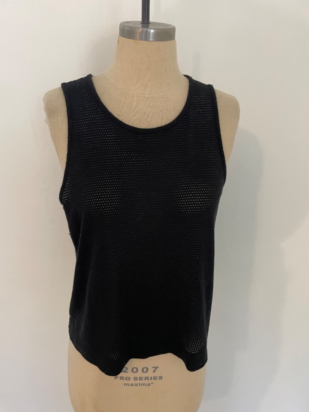 Rag & Bone Black Mesh Tank, Perforated Sleeveless Top, Grunge, Women's Small